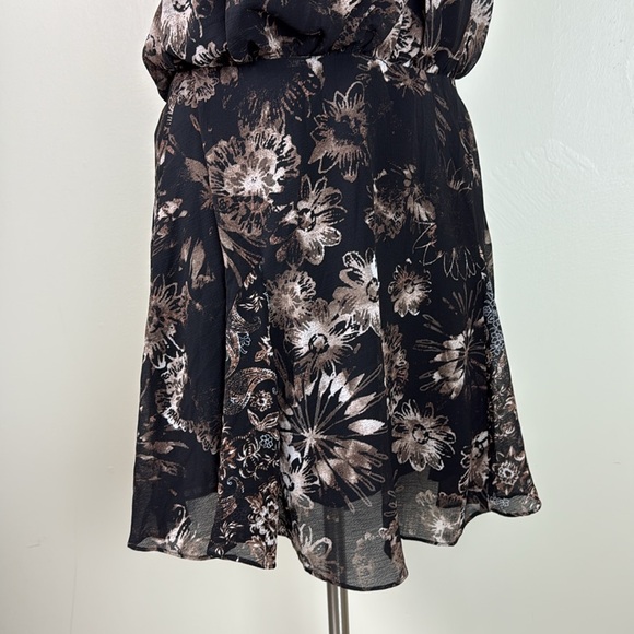 Free People Katerina Floral Halter Neck Mini Dress | Brown Black Floral | XL - Picture 8 of 13